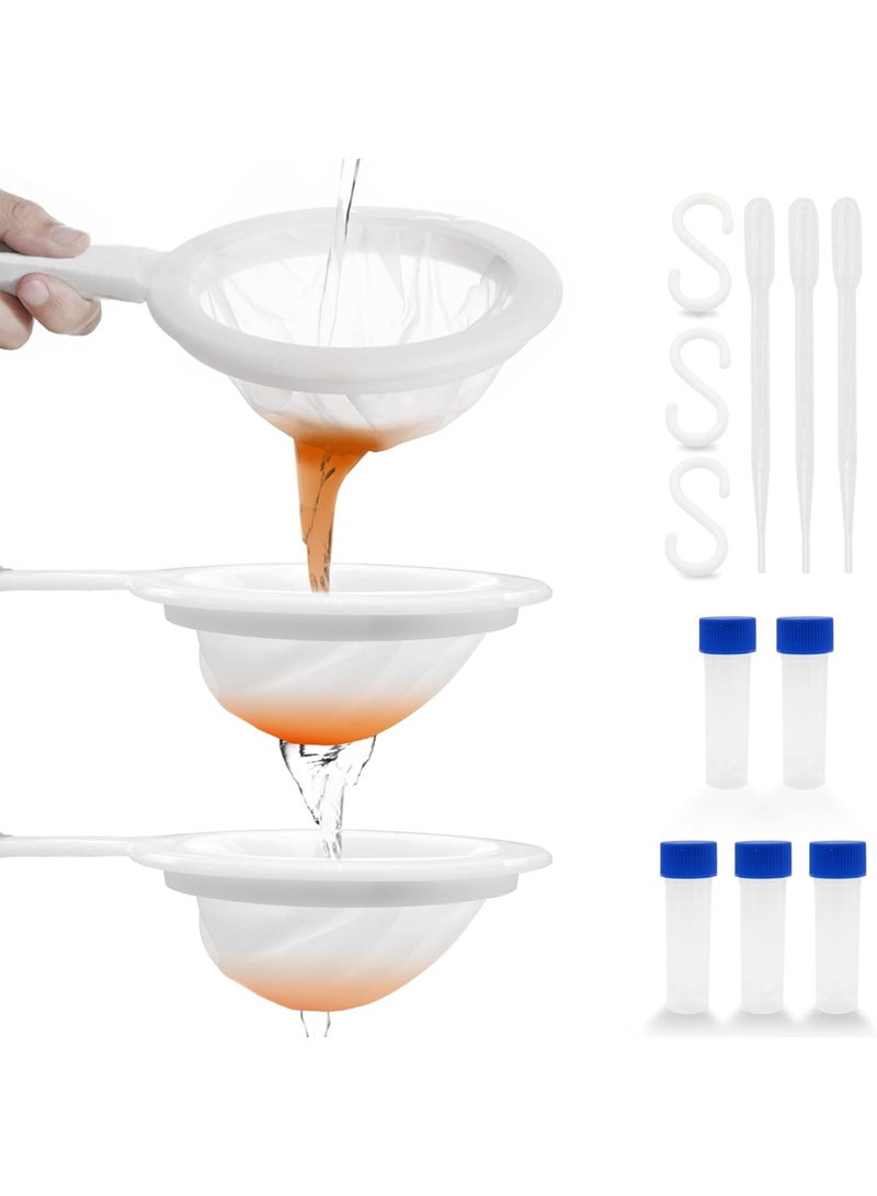 الطفل محلول ملحي الروبيان شبكة غربال 80 ، 120 ، 200 مش عدة مع 3 خطاف ، 3 ماصات و 5 أنابيب التخزين المستخدمة في محلول ملحي الروبيان حاضنة فلتر ، المقلية محلول ملحي الروبيان البيض و حاضنة الرضيع الأسماك فاصل ( 14 أجزاء ) - Image 1